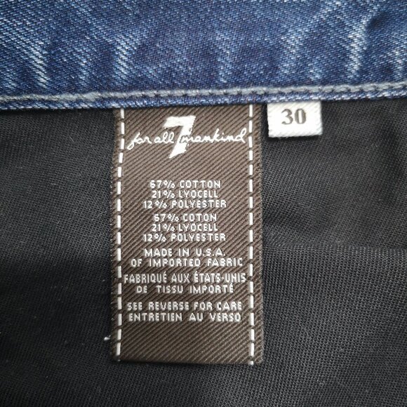 7 For All Mankind Slimmy Men's Size 30 Straight Leg Medium Wash Blue Jeans - Picture 11 of 16